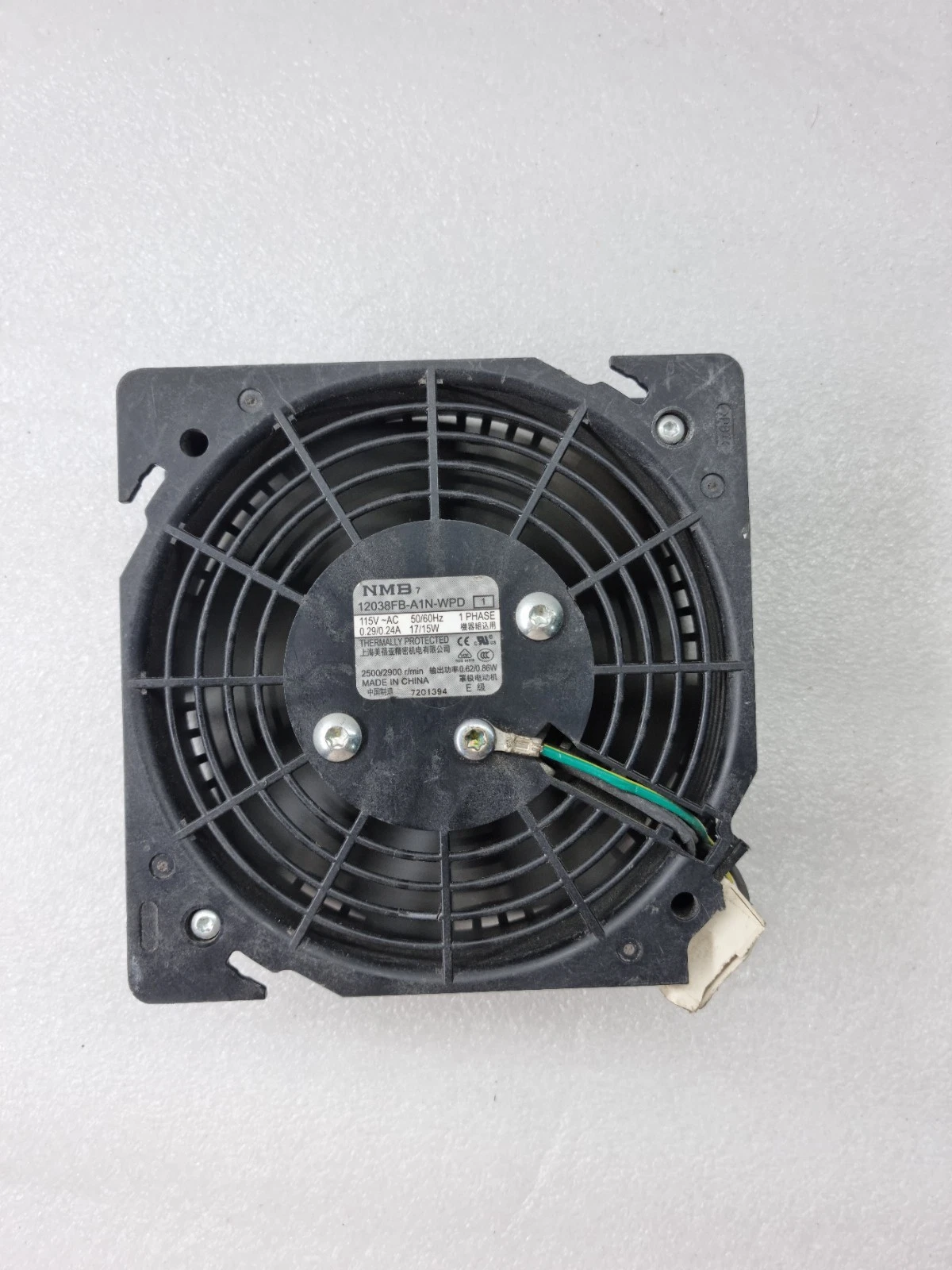 NBM 12038FB-A1N-WPD 115~AC 50/60Hz 1 Phase Fan 2500/2900 r/min (Used Working)